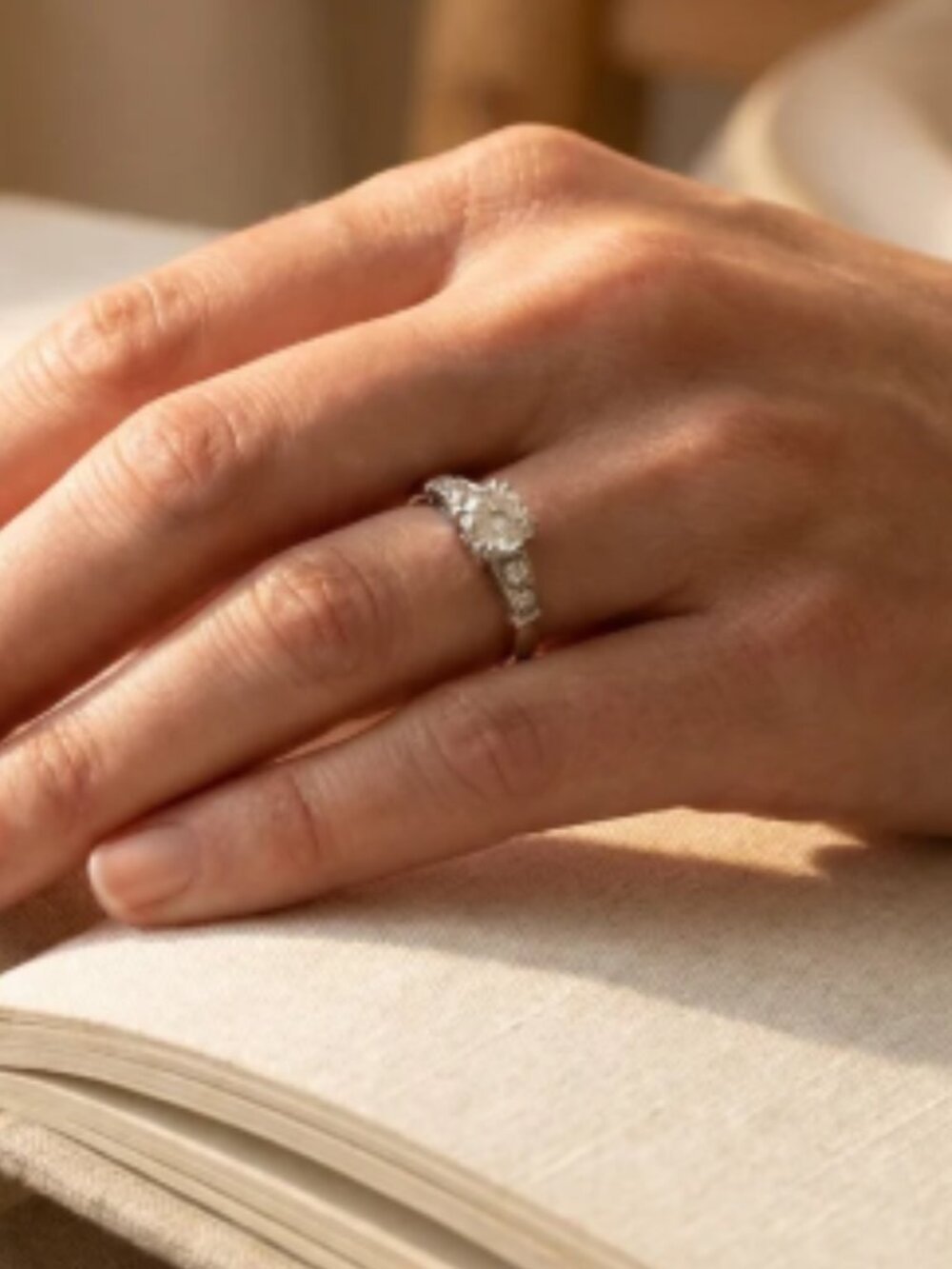 Platinum Diamond  Art Deco Wedding Engagement Ring